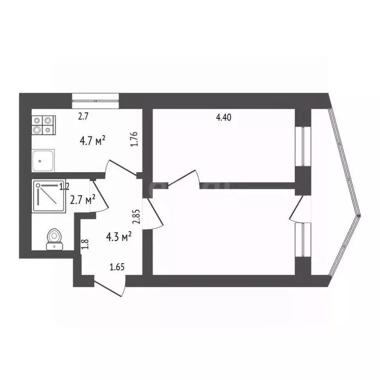1-к кв. Мордовия, Саранск ул. Веселовского, 43 (32.6 м) - Фото 1