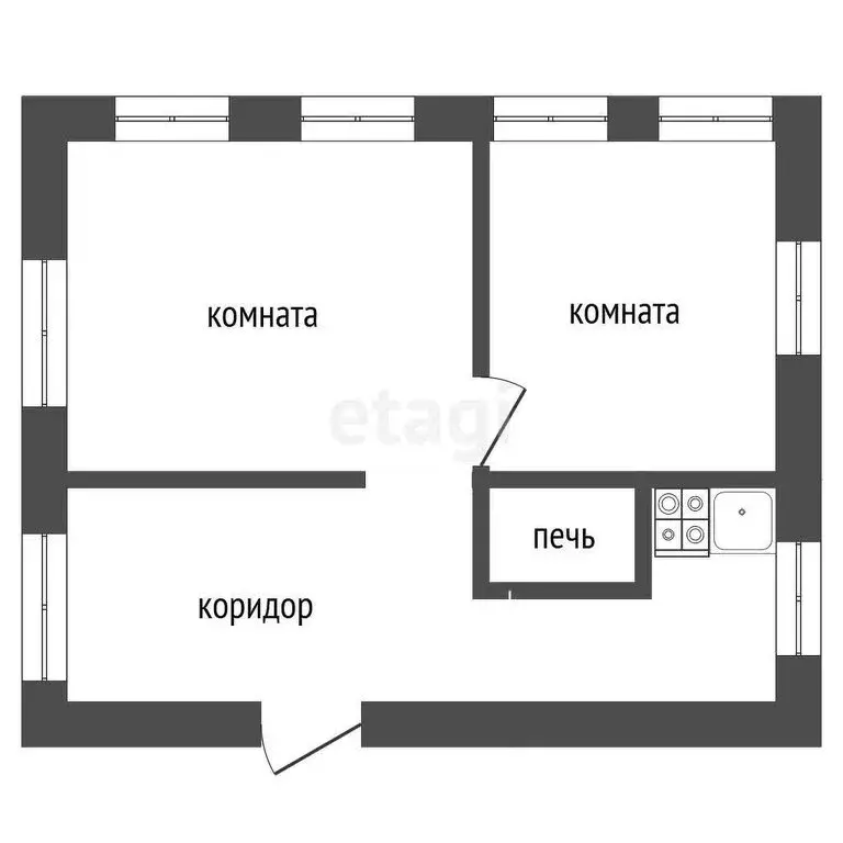 Дом в посёлок городского типа Махнёво, улица Победы (32.2 м) - Фото 1