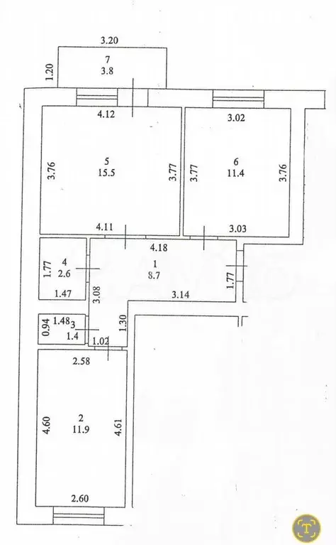 2-к. квартира, 52,6 м, 5/5 эт. - Фото 0