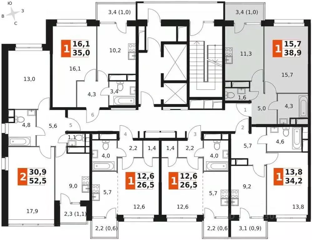 Квартира, 1 комната, 38.9 м - Фото 0