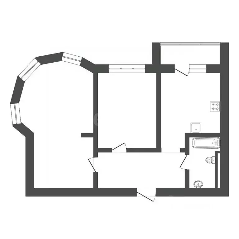 2-к кв. Амурская область, Благовещенск Октябрьская ул., 130 (75.0 м) - Фото 2