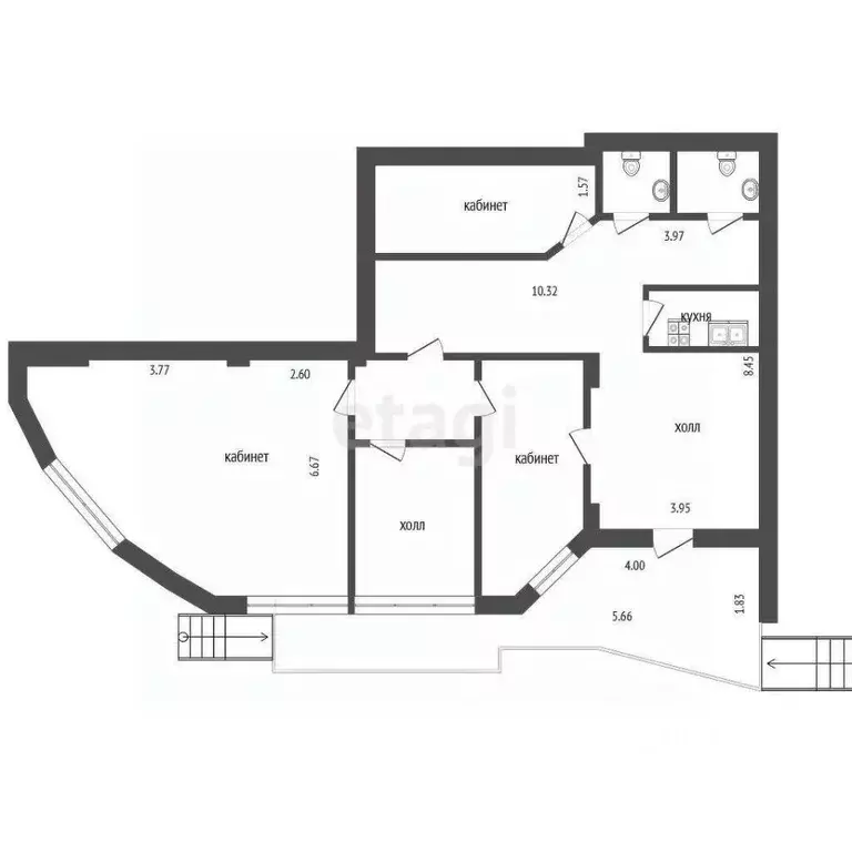 Офис в Тюменская область, Тюмень ул. Кузнецова, 13 (160 м) - Фото 1