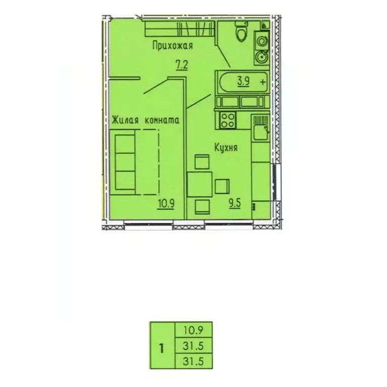 1-к кв. пензенская область, пенза ул. яшиной, 12 (31.5 м) - Фото 0