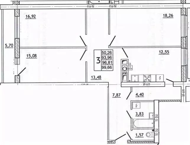 3-к кв. Смоленская область, Смоленск ул. Нахимова, 23А (100.0 м) - Фото 0