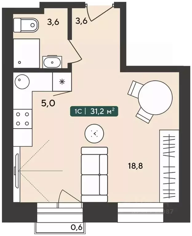 1-к кв. Новосибирская область, Мошковский район, пос. Октябрьский ... - Фото 1