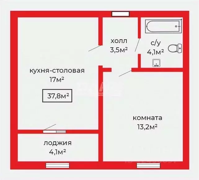 1-к кв. Челябинская область, Челябинск ул. Академика Макеева, 36 (37.8 ... - Фото 1