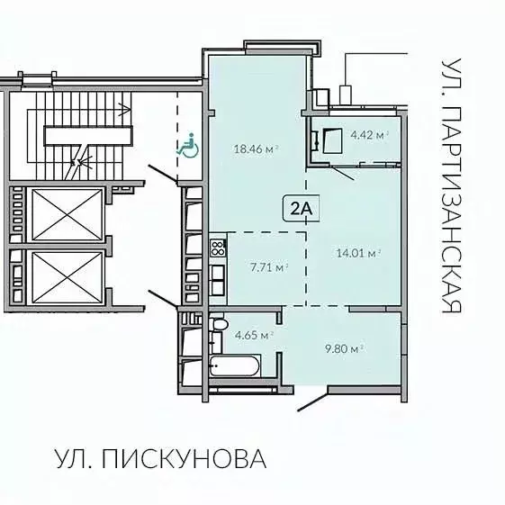 2-к кв. Иркутская область, Иркутск Байкальская ул., 91 (59.05 м) - Фото 1