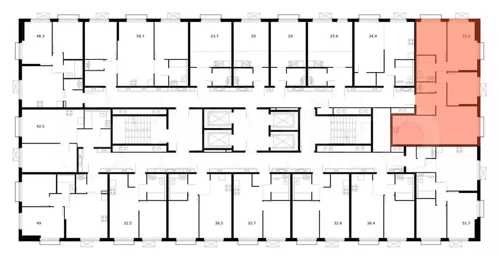 3-к. квартира, 72,2 м, 30/38 эт. - Фото 1