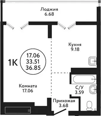 1-комнатная квартира: село Верх-Тула, Луговая улица, 19 (33.51 м) - Фото 0