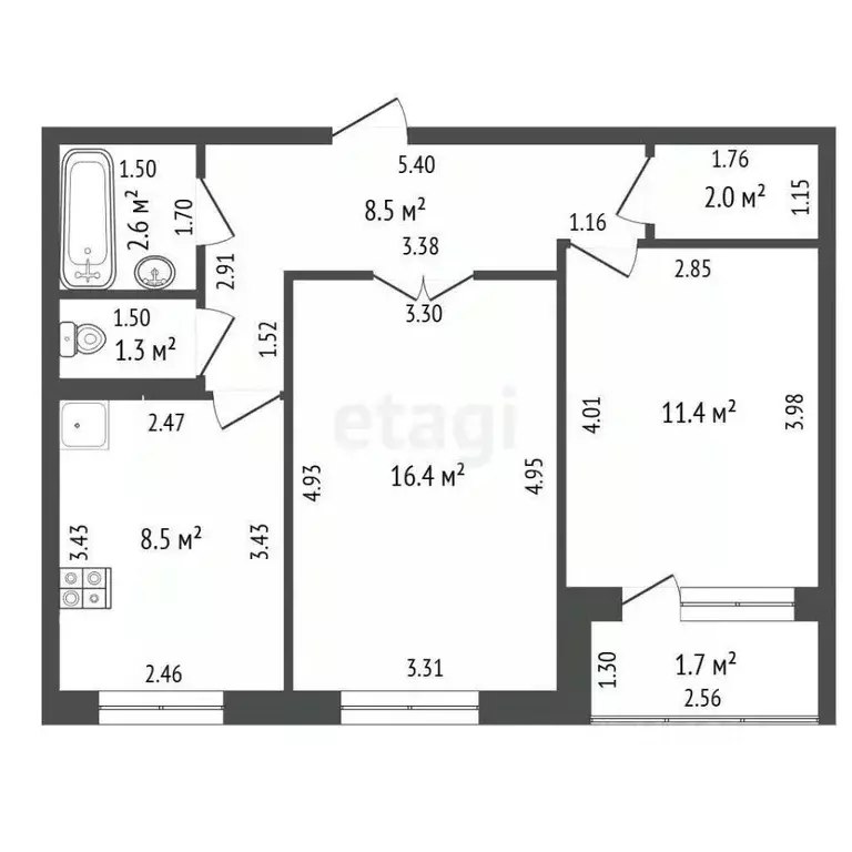 2-к кв. Башкортостан, Стерлитамак Солнечный мкр, ул. Караная Муратова, ... - Фото 2