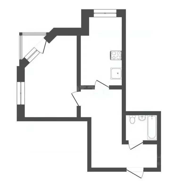 1-к кв. Тюменская область, Тюмень ул. Василия Гольцова, 1 (42.9 м) - Фото 1