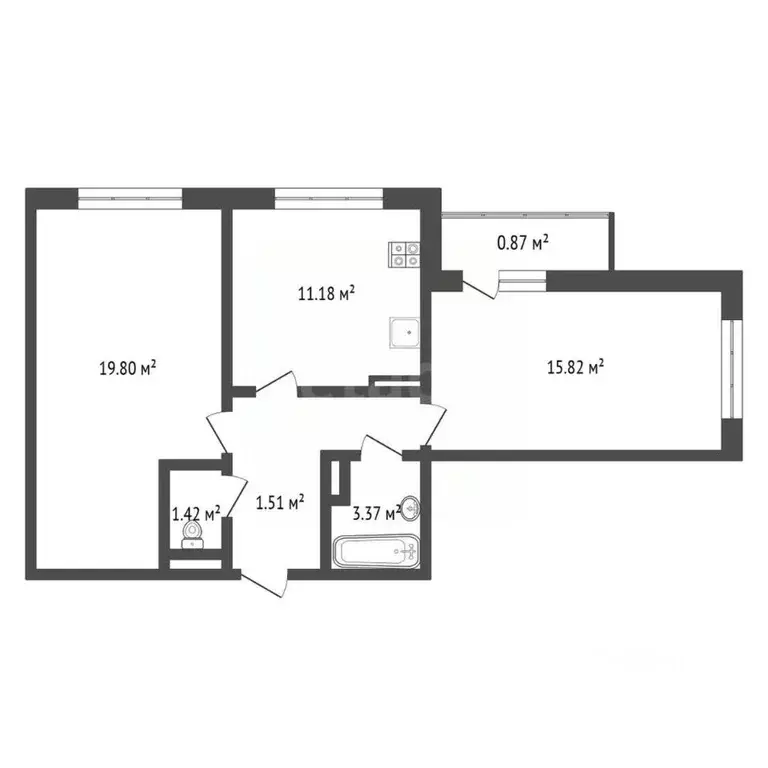 2-к кв. Ярославская область, Ярославль ул. Брагинская, 18к3 (59.4 м) - Фото 1