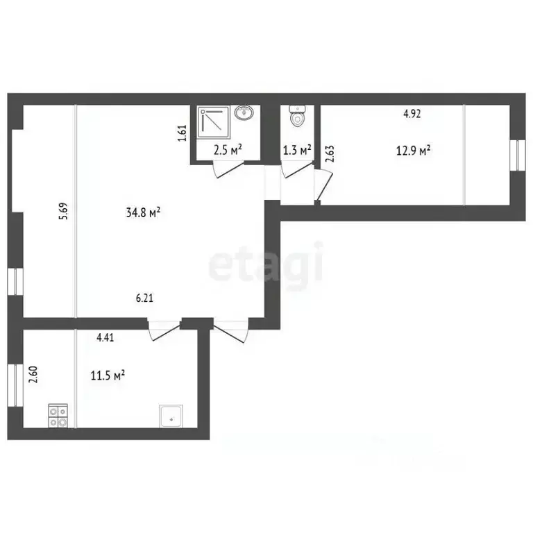 2-к кв. Ямало-Ненецкий АО, Тарко-Сале Пуровский район, ул. Строителей, ... - Фото 2