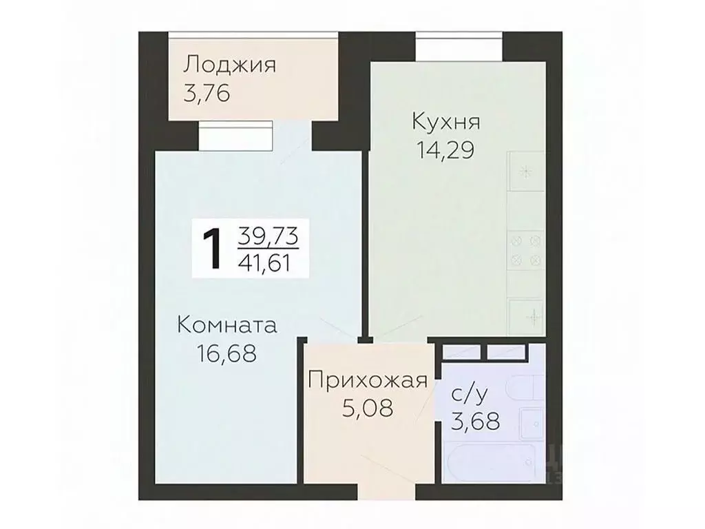 1-к кв. Орловская область, Орел ул. Панчука, 83Б (41.61 м) - Фото 0