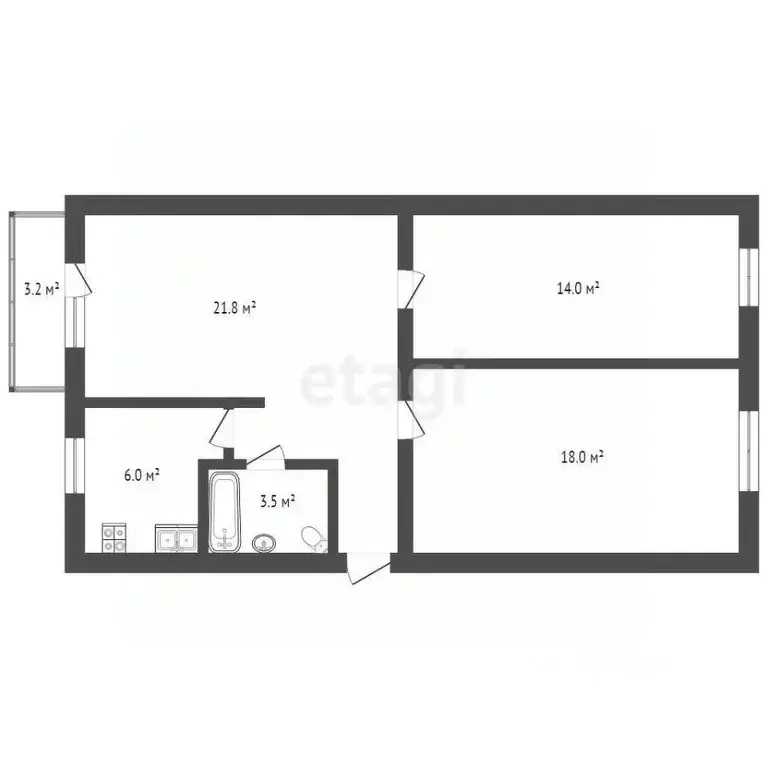 3-к кв. Крым, Евпатория ул. Имени 60-летия Октября, 15 (62.3 м) - Фото 2