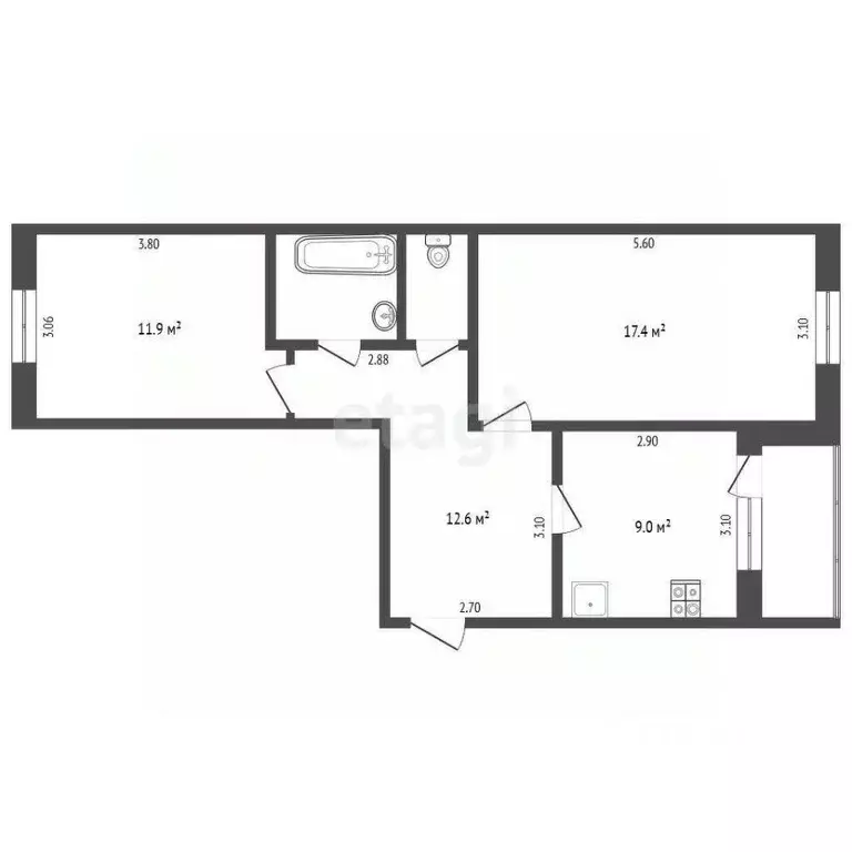 2-к кв. Ямало-Ненецкий АО, Новый Уренгой Лимбяяха мкр, Приозерный мкр, ... - Фото 1