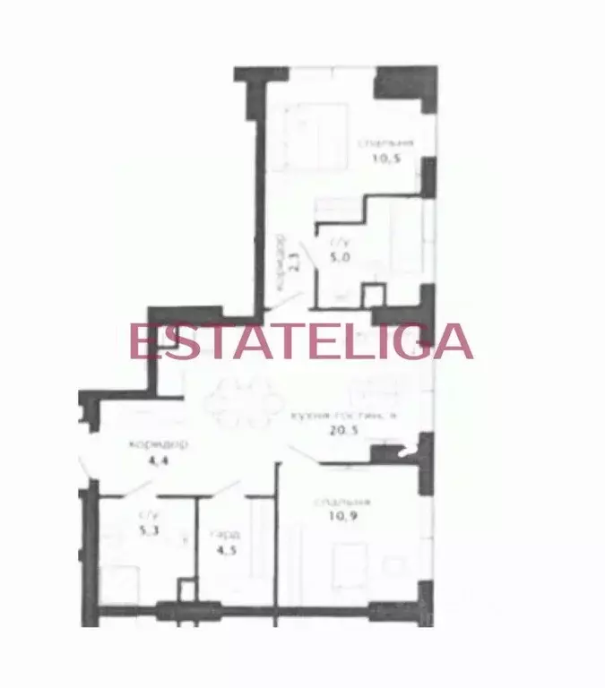 2-к кв. Москва ул. Василия Ланового, 6к3 (64.0 м) - Фото 2