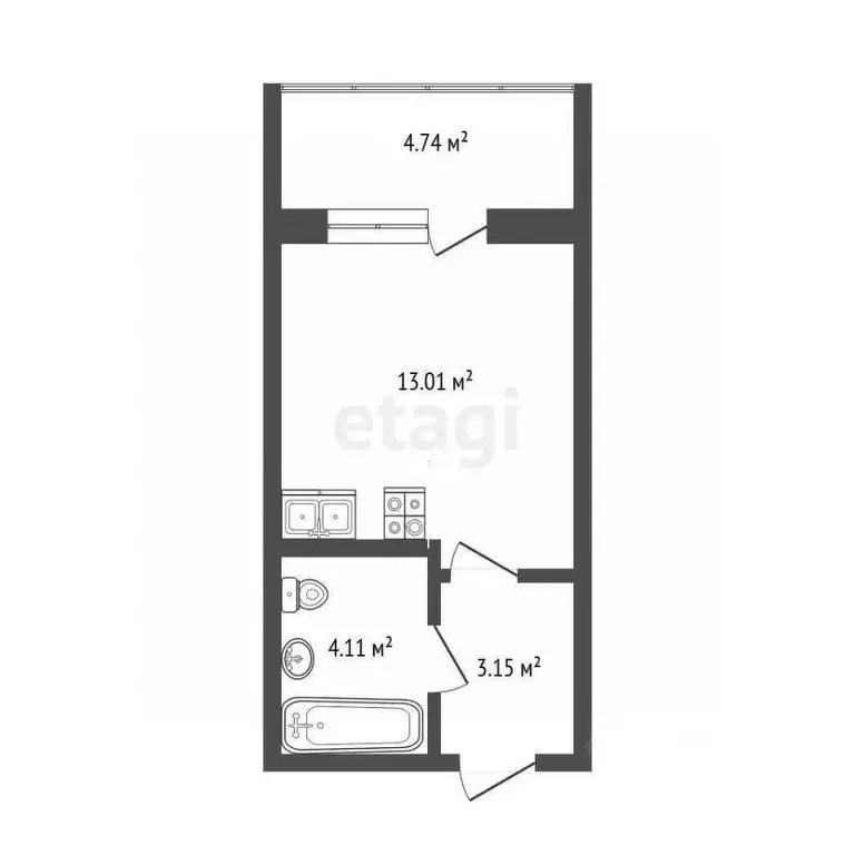 Студия Тюменская область, Тюмень Мелиораторов мкр, ул. Голышева, 10 ... - Фото 1