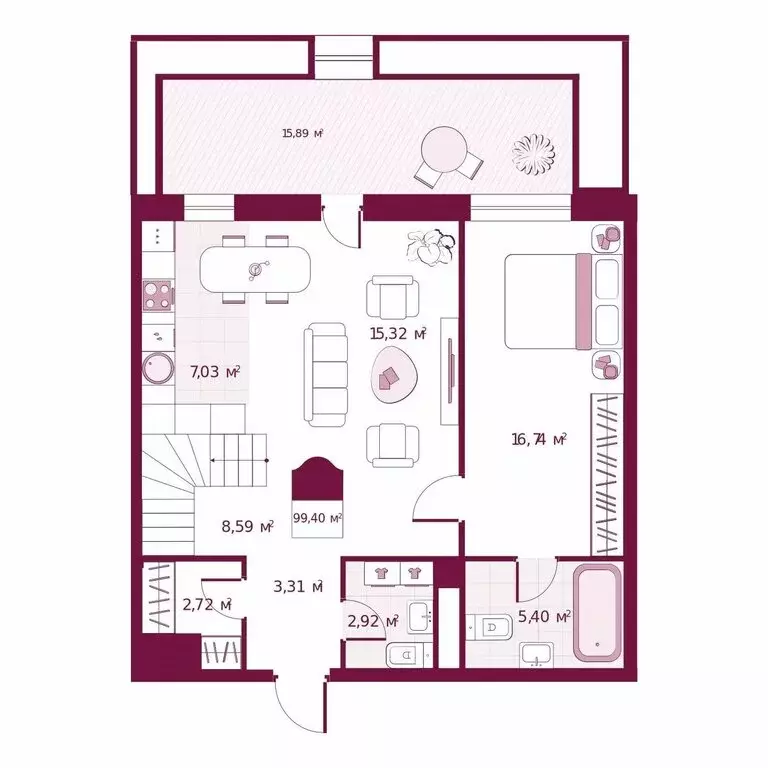 1-комнатная квартира: Тюмень, улица Герцена, 33 (99.4 м) - Фото 0