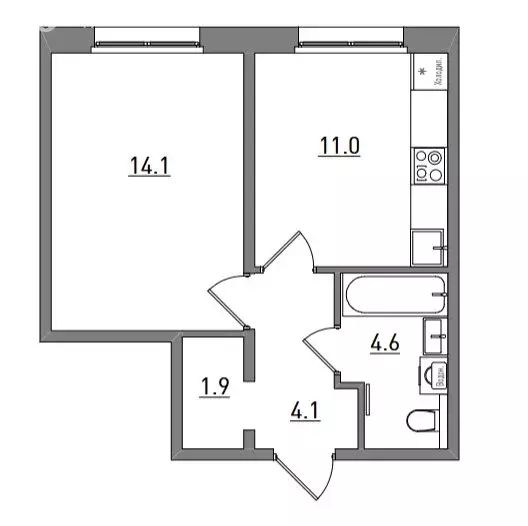 1-комнатная квартира: Киров, Чистопрудненская улица, 13А (35.7 м) - Фото 2