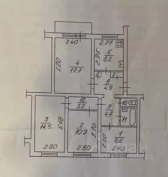 4-к кв. Вологодская область, Вологда Новгородская ул., 9Б (77.3 м) - Фото 2