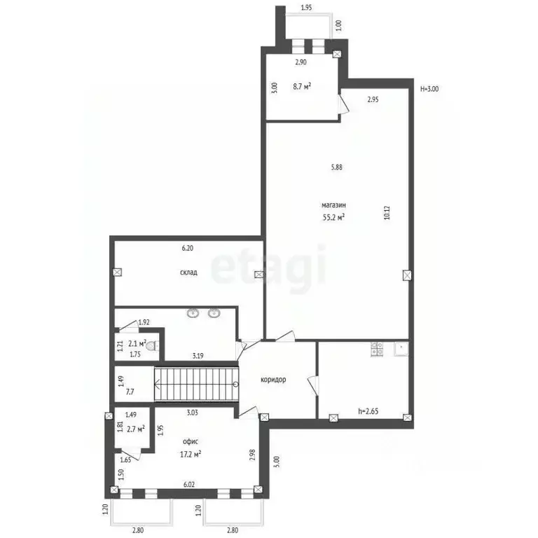 Офис в Ханты-Мансийский АО, Ханты-Мансийск ул. Калинина, 26 (273 м) - Фото 1