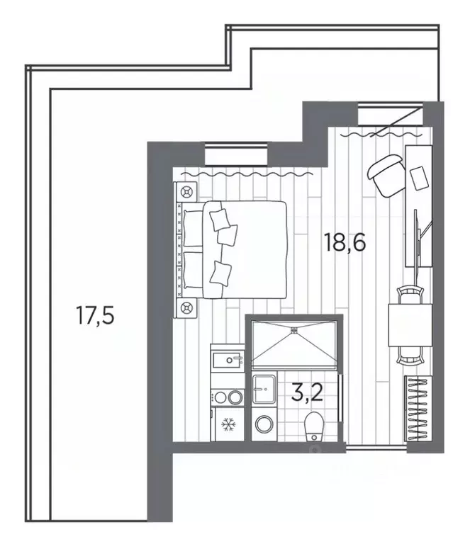 Студия Санкт-Петербург просп. Стачек, 62Е (39.3 м) - Фото 0