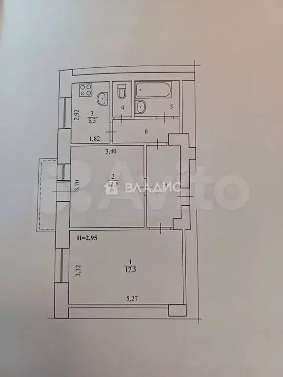 2-к. квартира, 49,3 м, 4/5 эт. - Фото 0