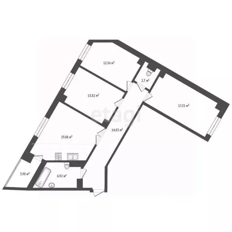 3-к кв. Ростовская область, Батайск ул. Луначарского, 177Бк2 (90.0 м) - Фото 2