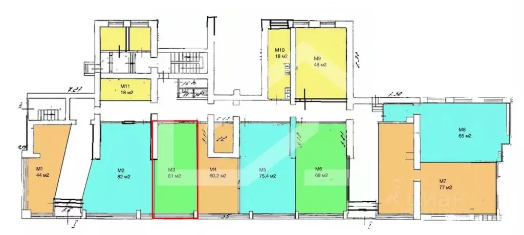 Помещение свободного назначения в Москва просп. Мира, 131К1 (61 м) - Фото 2