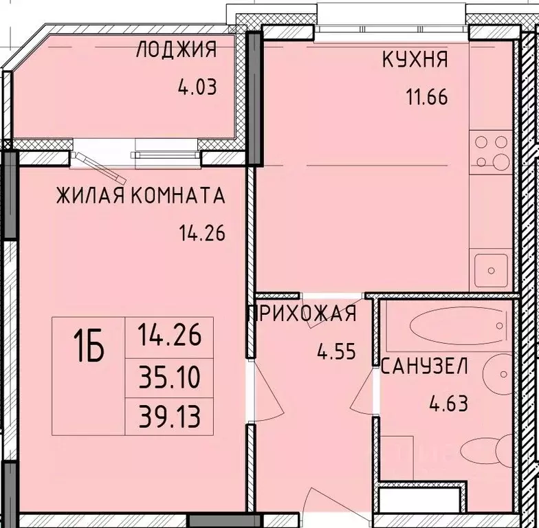 1-к кв. Тульская область, Тула Юго-Восточный мкр,  (39.13 м) - Фото 0