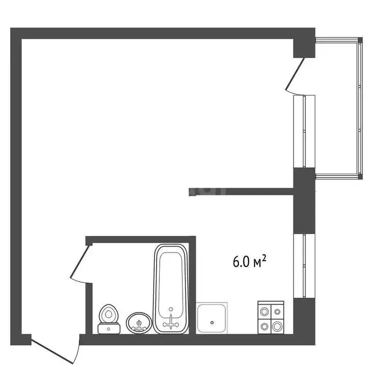 1-комнатная квартира: Новокузнецк, улица Смирнова, 8 (29.2 м) - Фото 1