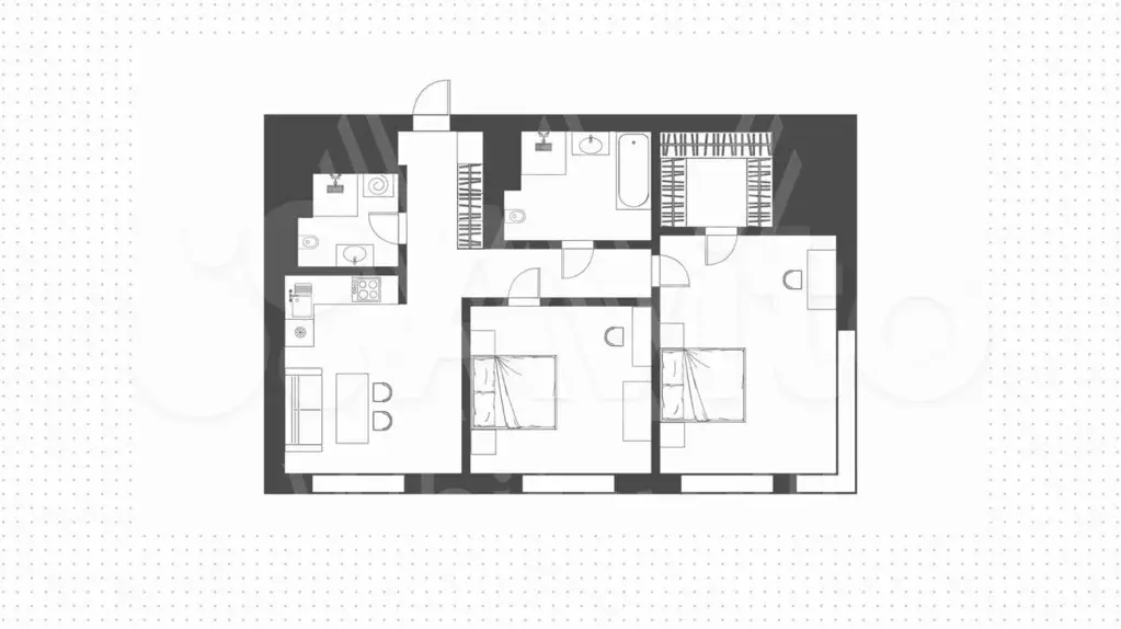 3-к. квартира, 65 м, 5/22 эт. - Фото 0