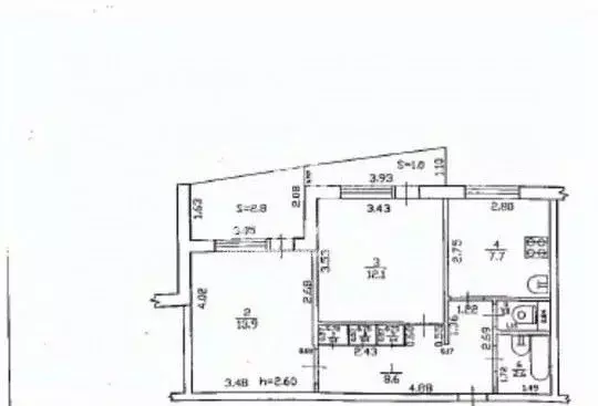 2-к кв. Брянская область, Брянск Авиационная ул., 5 (47.1 м) - Фото 1