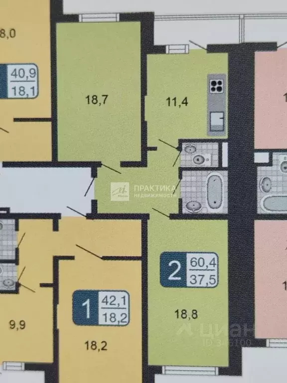 2-к кв. Москва Дмитровское ш., 169К5 (60.6 м) - Фото 2