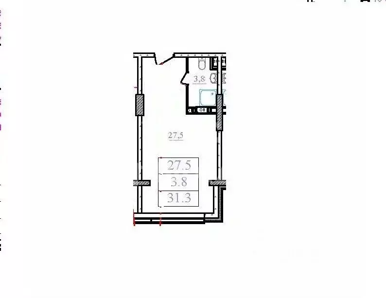 Студия Московская область, Королев Октябрьский бул., 26 (31.3 м) - Фото 2