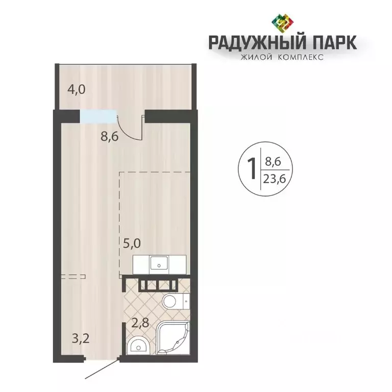 1-к кв. Иркутская область, Иркутск ул. Костычева (23.6 м) - Фото 0