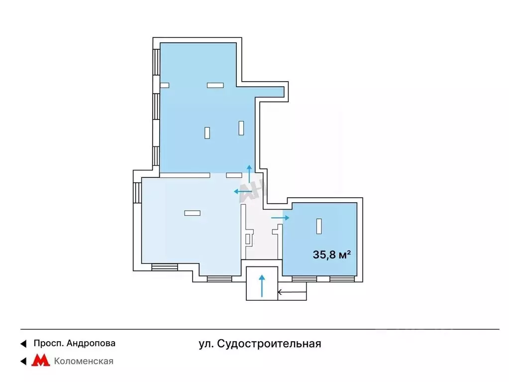 Помещение свободного назначения в Москва Судостроительная ул., 3 (36 ... - Фото 1