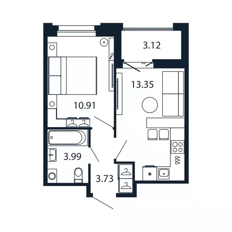 1-к кв. Ленинградская область, Ломоносовский район, Аннинское ... - Фото 1