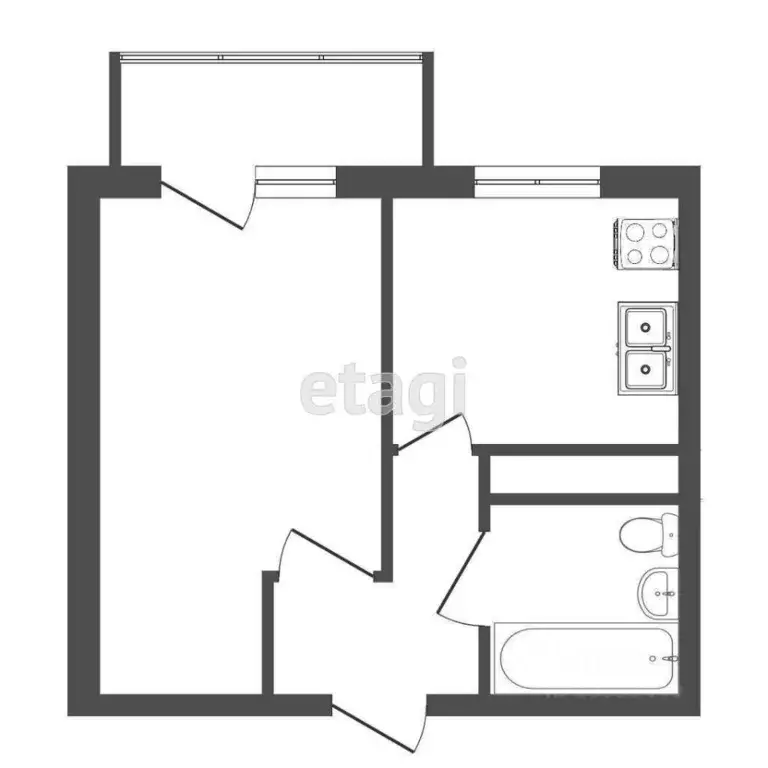 1-к кв. Тюменская область, Тюмень ул. Василия Гольцова, 4 (29.9 м) - Фото 0