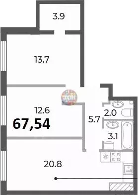 2-к кв. Санкт-Петербург Петровский просп., 9к2 (67.54 м) - Фото 1