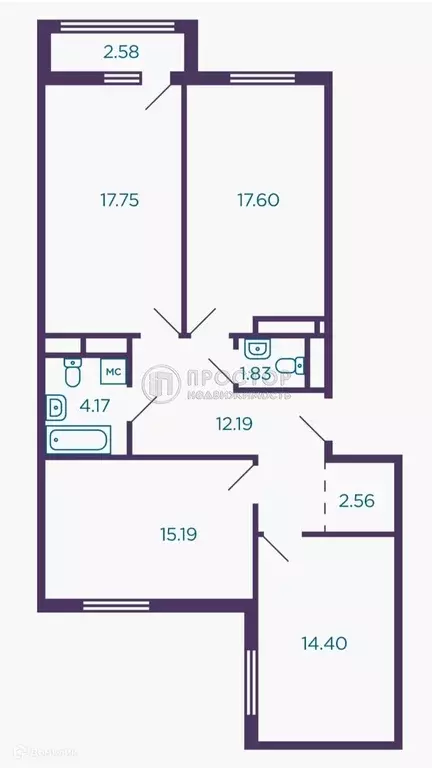 Продаётся 3-к квартира, 86.4 м - Фото 1