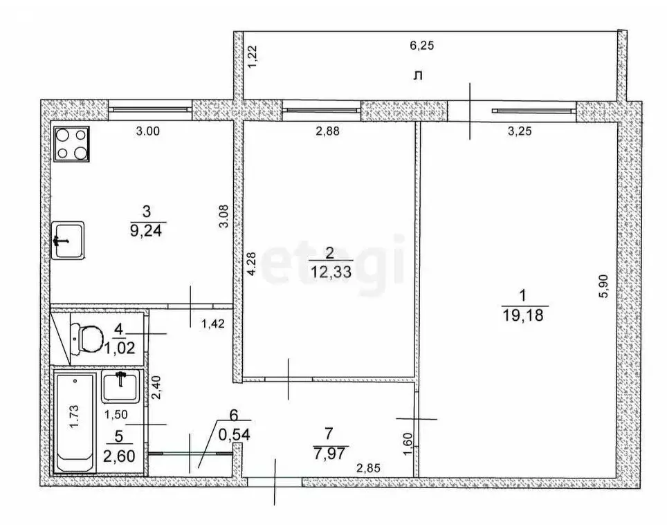 2-комнатная квартира: Ульяновск, Отрадная улица, 8 (52.9 м) - Фото 0
