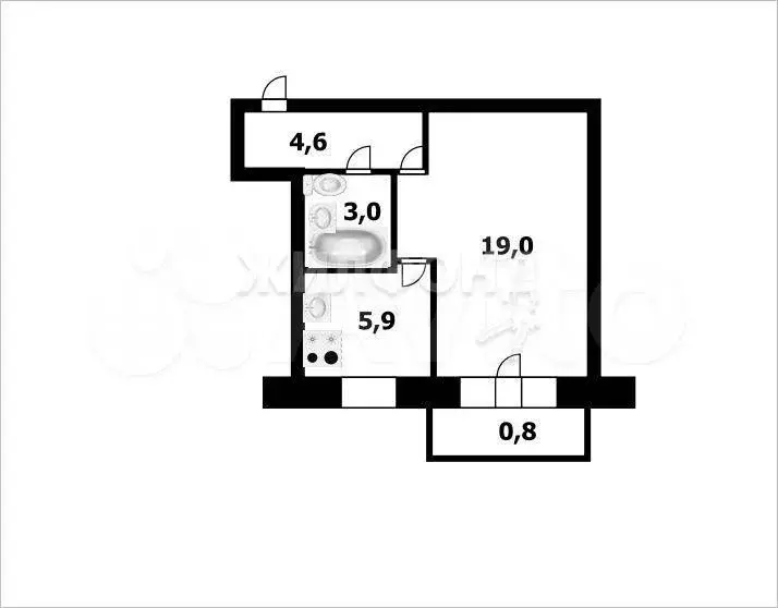 1-к. квартира, 34 м, 4/5 эт. - Фото 0