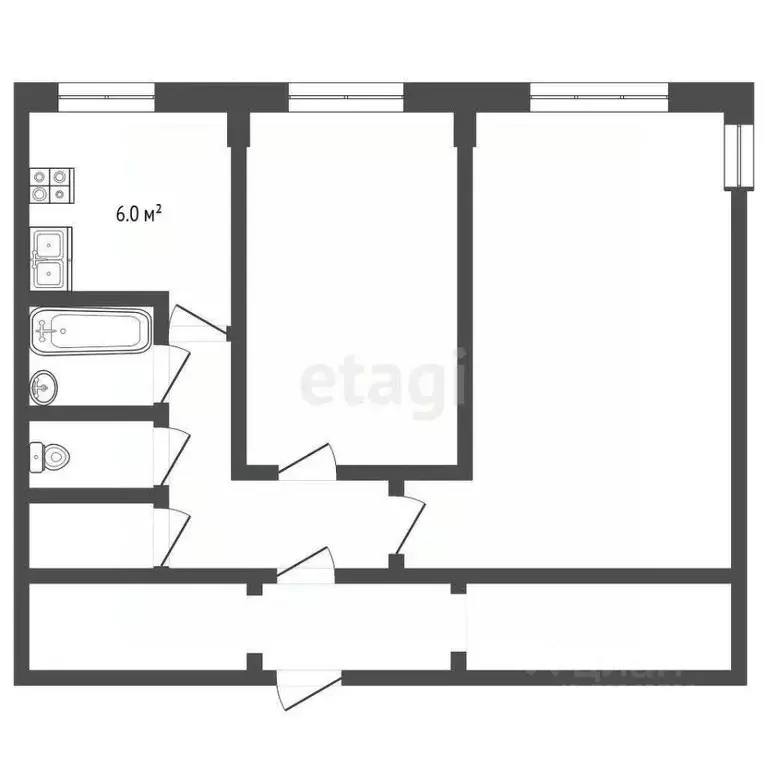 2-к кв. Архангельская область, Архангельск Первых Пятилеток мкр, ул. ... - Фото 1