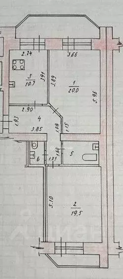 2-к кв. Татарстан, Казань ул. Четаева, 2/77 (70.3 м) - Фото 2