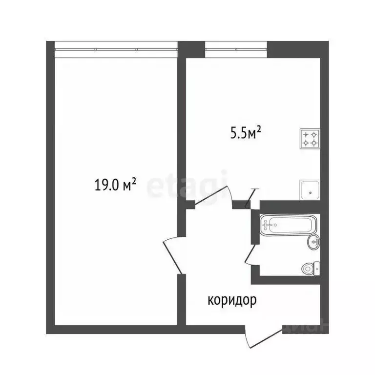 1-к кв. Воронежская область, Воронеж ул. Героев Сибиряков, 53 (29.3 м) - Фото 1