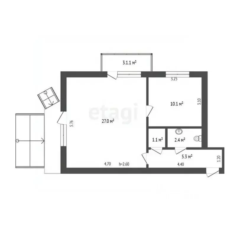 Помещение свободного назначения в Крым, Евпатория ул. Фрунзе, 32 (45 ... - Фото 2