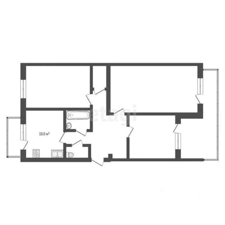3-к кв. Крым, Красноперекопск 1-й мкр, 23 (67.0 м) - Фото 2