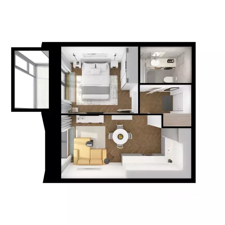 1-к кв. Татарстан, Казань Ботаническая 3 жилой комплекс, 2 (38.4 м) - Фото 2